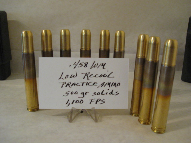 Nyati 458 Winchester Magnum low recoil practice ammunition